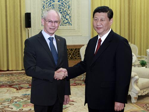习近平会见欧洲理事会主席范龙佩--中国国情